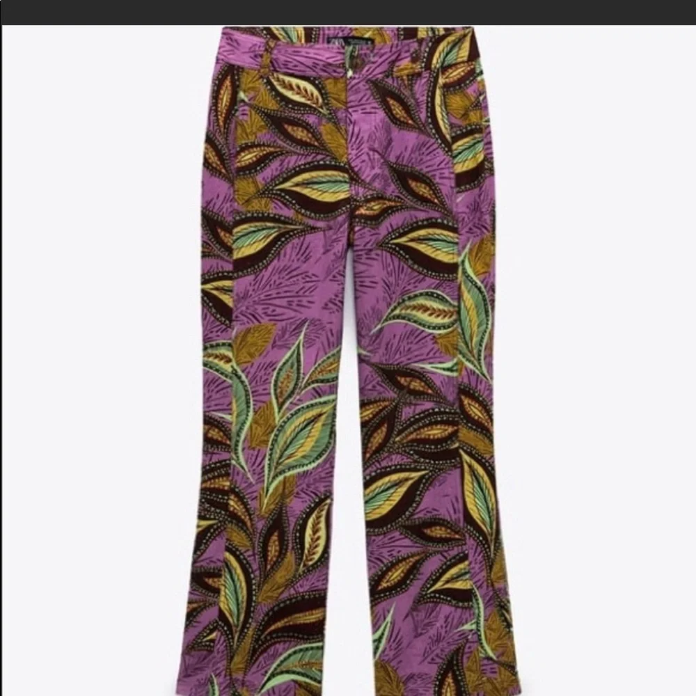 Zara linen blend printed set top and pants bloggers fav